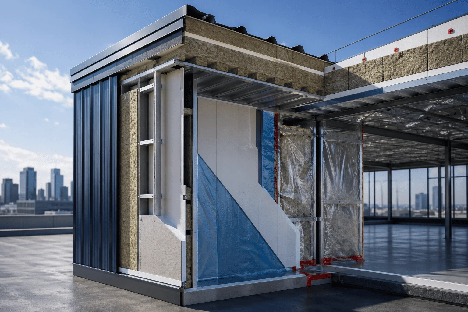 Commercial insulation systems across a building-envelope assembly