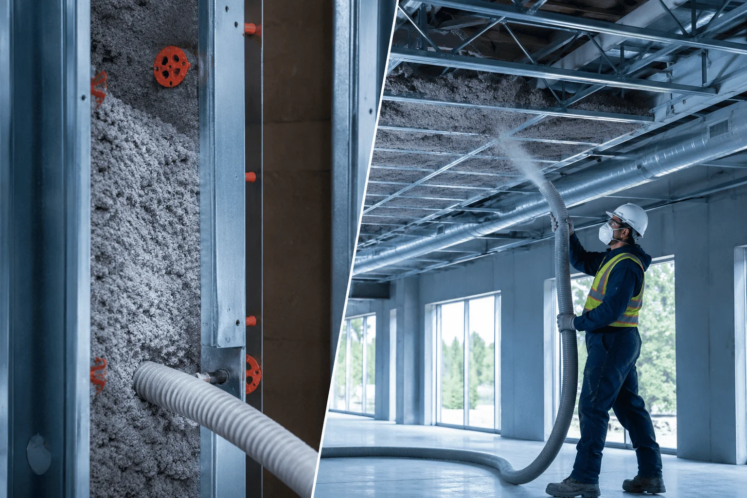 Cellulose Insulation on a commercial or industrial facility